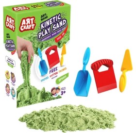 Resim Mey Ithalat® 03692 Aksesuarlı Yeşil Kinetik Oyun Kumu 1000 gr 