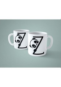 Resim Z Harfi Panda Alfabe Baskılı Kupa Bardak 