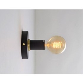 Resim Rys Retro Dekoratif Siyah Metal Duvar Aplik Tavan Armatür Siyah 