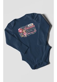 Resim Morivokids Teyzeye Özel Uzun Kollu Bebek Body %100 Pamuk Zbn89-uk Lacivert 