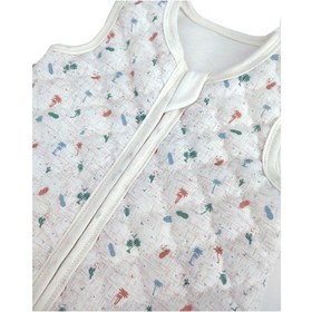 Resim Sitilin Bebek Kalın Elyaflı Uyku Tulumu iç ve Diş Kumaş %100 Doğal Pamuk Çift Kat Özel Kumaş Unisex 2.5 Tog Krem 
