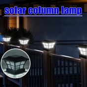 Resim 2 Adet Güneş Enerjili Sütun Işıkları, Otomatik Açma/Kapama Özellikli Bahçe, Veranda, Yürüyüş Yolu ve Araç Yol Aydınlatması için Dayanıklı ABS Yapılı, Enerji Tasarruflu LED Patika Aydınlatması - Bahçe Tutkunları İçin Sağlam Tasarım, Minimalist Dış Mekan Aydınlatma 