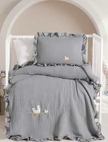 Resim Kanz Handmade Bebek 4 Kat %100 Pamuk Fırfırlı Müslin Örtü Seti - Ducky 