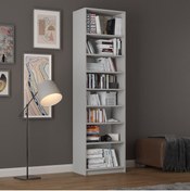 Resim Asra Trend %100 Mdflam Kül Gri Kitaplık K 03 