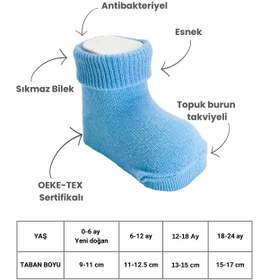 Resim Akface Organik Pamuk 5'li Yeni Doğan Ve Bebek Çorabı Kız/erkek 0-24 Ay 
