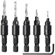 Resim Youtek Ahşap İşçiliği İçin Titan Kaplı Altıgen Saplı Kompakt 6 Parça Delik Seti - Tubular Ve Düz Uçlu Delik Aletleri, Dayanıklı Ve Hassas İşler İçin 