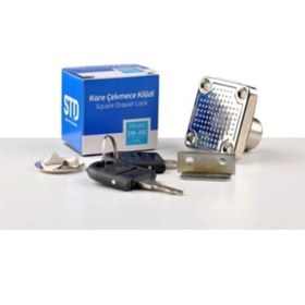 Resim Std TAYEM Kare Çekmece Kapak Dolap Posta Kutusu Kilidi 2 Anahtarlı 4 Adet 