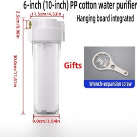 Resim 5-inch 10-inch Şeffaf Şişe Patlamaya Dayanıklı Filtre Şişesi Su Arıtıcısı Ön Dn20 Pp Cotton 10 İn '+3'lü Yedek Filtre Seti 