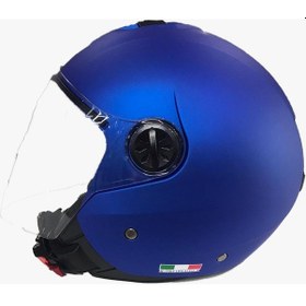 Resim Sway 715 Şeffaf Vizörlü Yarım Motosiklet Kaskı Mavi 