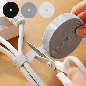 Resim 1 Rulo/3 Rulo 1cm X 300cm/100cm Siyah/Beyaz/Gri/Yeşil Kablo Saklama Sihirli Alet Sırt-arka Sihirli Bant Naylon Kendinden yapışkanlı Kanca Saç Aynı Gövde Kablo Bağlama Bitki Bağlama Kemeri 