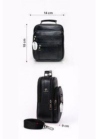 Resim Westbag Erkek Çelik Kasalı Hakiki Deri El Ve Omuz Çantası Ayarlanabilir Askılı Küçük Boy Siyah 