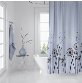 Resim Duş Perdesi Seti, 12 Adet C Halka Hediyeli Banyo Perdesi-Banyo Duş Perdeleri-Banyo Aksesuarları Kırık Beyaz 