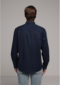 Resim Colin's Colins Regular Fit Shirt Neck Düz Erkek Lacivert Uzun Kol Gömlek Cl1080088 Q1.v2 Nav 