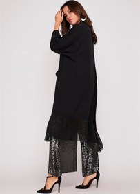 Resim Bohem Stil Italyan Ipek Detaylı Oversize Kaftan & Bluz 