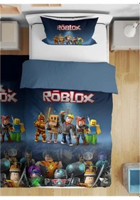 Resim Roblox Çocuk Yastıklı Nevresim Takımı Çarşafsız Renkli 