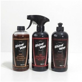 Resim Shine Wax Ppf Şampuan & Jant Temizleyici & Lastik Parlatıcı Sprey 500 Ml 3'lü Set 