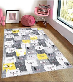Resim Bebişim Sevimli Kedi Çocuk Odası Halısı Çok Renkli 