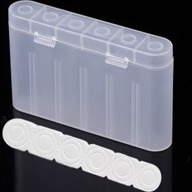 Resim Şeffaf 18650 Lityum Pil Saklama Kutusu - 6 Yuvalı Yuvarlak Koruyucu Düzenleyici Kutu, Güvenli Pil Saklama için Dayanıklı Plastik Tasarım (Piller Dahil Değildir), Koruyucu Pil Kılıfı | Yığılabilir Pil Tutucu | Güvenli Kapak Kapatma 
