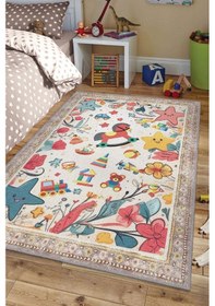 Resim Homshtag Renkli Halı Yumuşak Dokulu Çocuk Odası Halısı Çocuk Temalı Halı Çok Renkli 