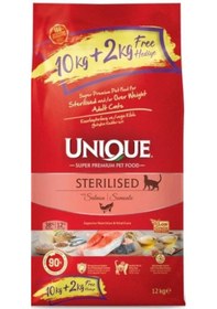 Resim Unique Sterilized Kısırlaştırılmış Somonlu Yetişkin Kedi Maması 10 KG + 2 KG 