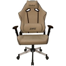 Resim Türksit Olympos Oyuncu Ve Yönetici Koltuğu Beyaz Yumuşak Terletmez Kumaş Gri 