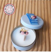 Resim Uretti - Ayşe 7362 6292 El Yapımı Gül Kokulu Metal Kutuda Mum - 3 X 7 Cm Beyaz 