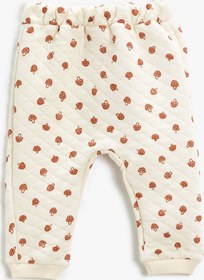 Resim Koton Kapitone Jogger Eşofman Altı Beli Lastikli Bej Desenli 3wmg40147ak 3WMG40147AK0D5 Ekru 