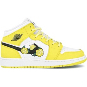 Resim Nike Jordan 1 Mid Dynamic Yellow Floral (gs) Av5174-700 