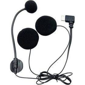 Resim Tip-c Dirsek Motosiklet Yarım Kask İnterkom Kulaklık Mikrofon Siyah 