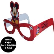 Resim Mickey Temalı Kağıt Gözlük 6 Adet Parti Gözlüğü Tüm Yaşlar 
