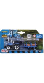 Resim Maisto Mini Work Machines Traktör ve Römork Set 06 - 3+ Yaş İçin Dayanıklı Oyuncak Araç 