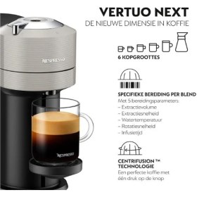 Resim Nespresso Vertuo Next Krups XN910B10 Açık Gri Kapsül Kahve Makinesi 