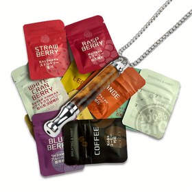 Resim Essence Yağları İçin Tatlandırıcı Solunum Cihazı - Portatif Nefes Alabilir Alışkanlık Değiştirici Çilek, Ahududu, Beyaz Çilek, Mavi Çilek, Kahve ve Portakal Tatları ile - Pil Gerektirmez, Taşınabilir Kullanım İçin Kompakt Tasarım, Nefes Alabilir Solunum Cihazı, Doğal, Zarif Ambalaj, Dayanıklı Yapı 
