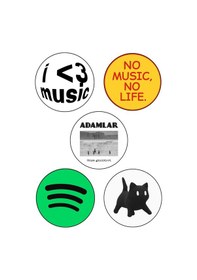 Resim Müzik Ve Pop Kültür Temalı Rozet Seti Eğlenceli Tasarım Rozetler 15 Li Set Çok Renkli 