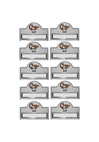 Resim Yaka Kartı İsimlik Metal 10 Adet Mıknatıslı Logo Baskılı Gümüş Premium 04 