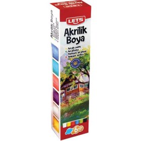 Resim Lets Akrilik Boya 6 LI 25 ML Ana Renkler L-5200 