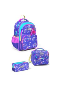 Resim Coral High Kids Lavanta Pembe Baloncuk Desenli 3'lü Okul Çanta Seti Set0123656 