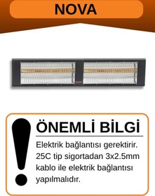 Resim Goldsun Nova 3000 Watt GSN30 Kumandasız Elektrikli İnfrared Isıtıcı-Siyah 