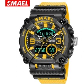 Resim Hanyang Turuncu Smael Moda Erkek Saatler Top Marka Spor Su Geçirmez LED Işıklı Dijital Saatler Açık Havada Askeri Kuvars Saat Erkek Kronometre (Yurt Dışından) 