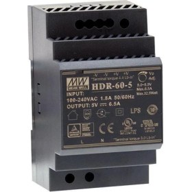 Resim Mean Well HDR-060-05 5VDC 6.5AMP Dın Rail Stepshape Güç Kaynağı 