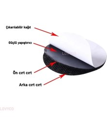 Resim Tineke Halı Kaydırmaz Yuvarlak Bant Çarşaf Örtü Kaymasını Önleyici Cırtlı Yapışkan Bant 50 Mm Çap 10’lu 1 Adet 