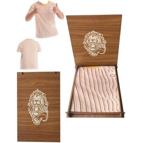 Resim Galatasaray Lisanslı Çizgili Çocuk T-shirt Aslan Ahşap Kutulu 001 