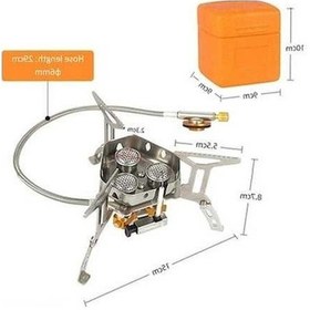 Resim Pazly Yürüyüş Tomshoo Katlanabilir Kamp Ocağı, 5800w 3 Brülörlü, Hafif Rüzgar Geçirmez, Gümüş, Piknik Ve Kamp İçin Gümüş 