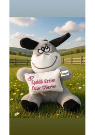Resim Sevimli Eşek Peluş Eşeklik Ettim Özür Dilerim 25 Cm Hediyelik Uyku Arkadaşı Gri 