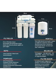 Resim Açık Kasa 5 Filtreli 8 L Çelik İçli Pompasız Su Arıtma Cihazı 