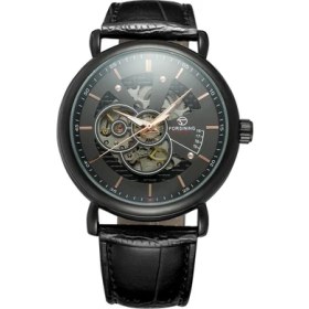 Resim Hanyang Siyah Forsınıng Mekanik Saat Içi Boş Alt Mekanik Saat Rahat Siyah Kuşak Kol Saati Erkek ve Kadın Saatleri (Yurt Dışından) 