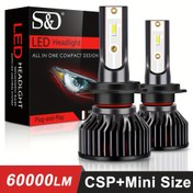 Resim S&D H7 LED Ampul Canbus H4 LED Farlar H1 H11 Sis Lambaları 9006 Hb4 9005 Hb3 9012 Hir2 LED Lambalar 60000LM 100W 3D Otomatik 6000K Süper Mini Diyotlar, SD 