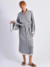 Resim Brandsmithshop Mavi Striped Kimono Çok Renkli 