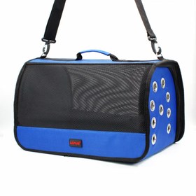 Resim Lepus Mesh Bag Omuz Askılı Kedi ve Küçük Irk Taşıma Çantası Mavi 28x45x28 Cm 