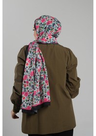 Resim Giverny Pembe Desenli Şal Kesik Elyaf Dijital Baskılı Pamuksu Çiçek 202113 04 Pembe 